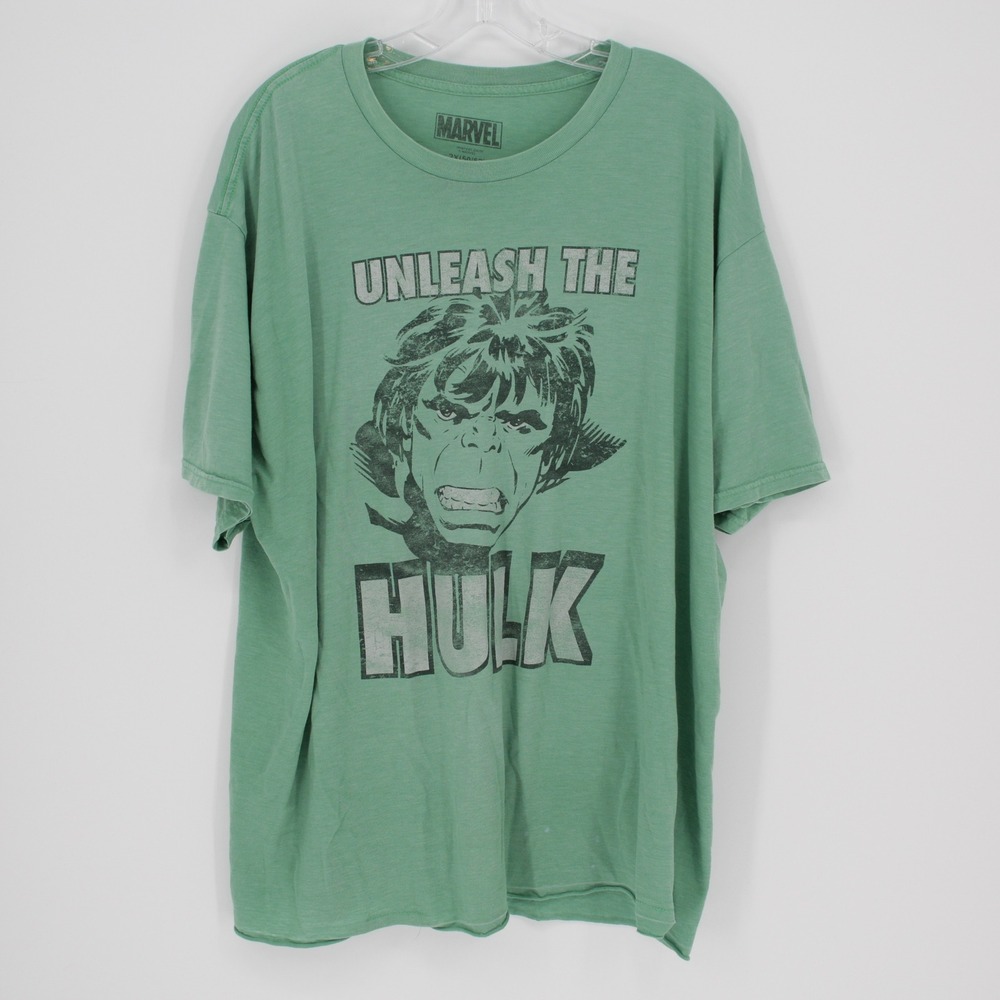 Marvel Men's Green Unleash The Hulk Graphic T-Shirt Size 2X